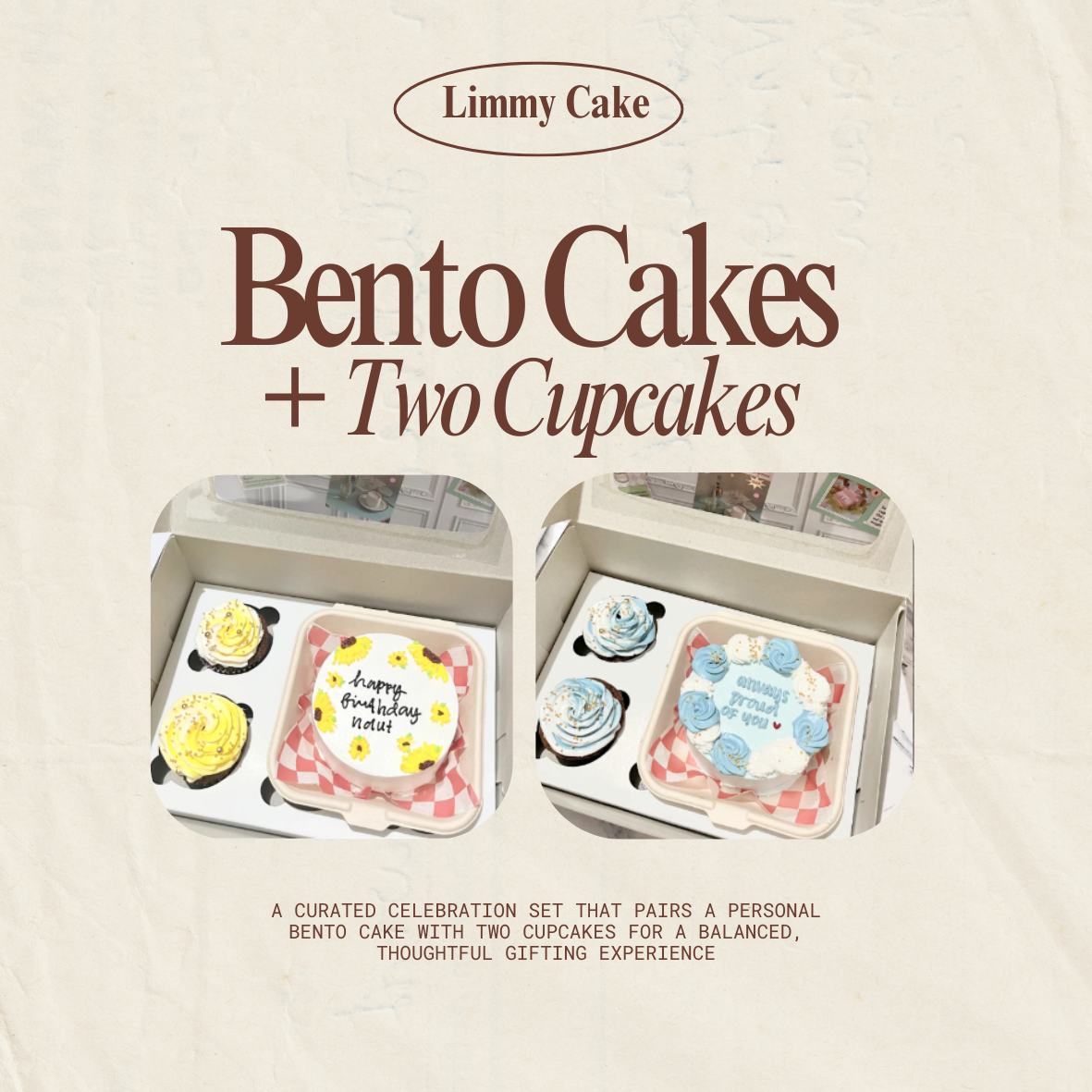 Bento Cake And Two CupCake